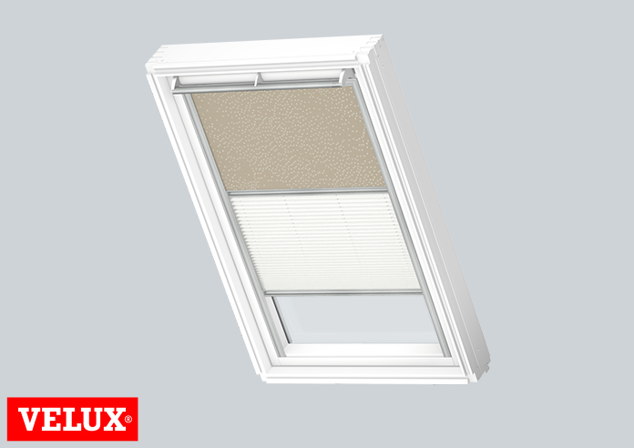 Duo Blind (Blackout), 4579 Natural & 1016 White - VELUX Loft Blind - Image 3